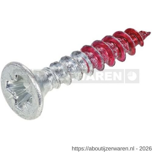 Rotadrill Unischroef staal verzinkt VZ platkop PK Pozidriv PZ 2 4.0x20 mm blister 34 stuks - W51405798 - afbeelding 1