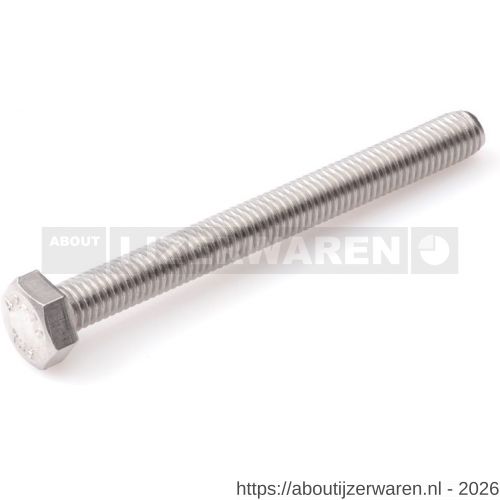 Hoenderdaal tapbout zeskant RVS A4 SW 13 DIN 933 M8x12 mm 100 stuks - W51401334 - afbeelding 1