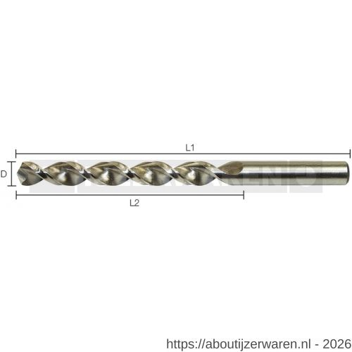 Labor AW001250 metaalboor DIN 338 HSS-Co Cobalt 5 % TL-spiraal 12.5x101/151 mm 5 stuks PVC zakje - W50301461 - afbeelding 1