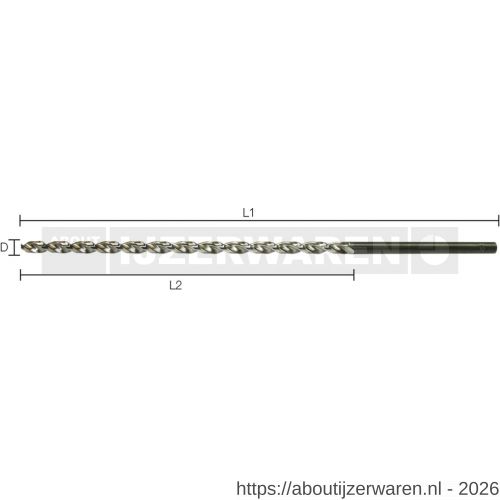 Labor AX125295 metaalboor DIN 1869 HSS-G geslepen TL-spiraal 12.5x205/295 mm etui - W50301543 - afbeelding 1