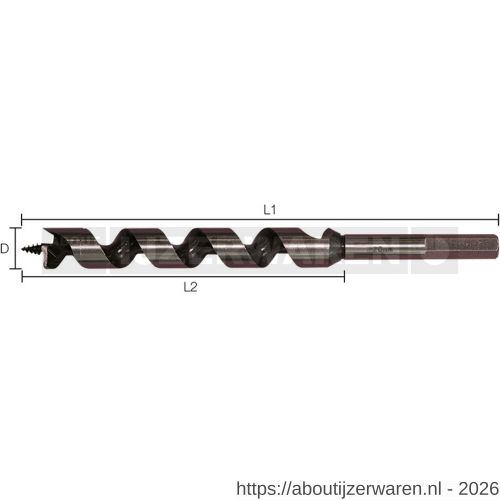 Labor FS190460 slangenboor No-Axis zeskant 19.0x385/460 mm koker - W50304020 - afbeelding 1