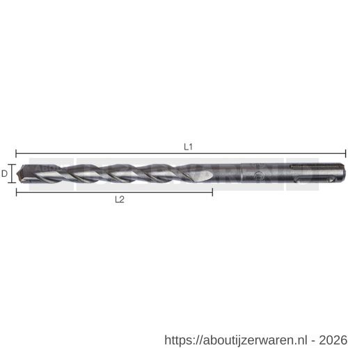 Labor GK060210 SDS Plus hamerboor 2-snijder 6.0x150/210 mm 10 stuks koker - W50303921 - afbeelding 1