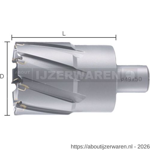 Labor LT360500 kernboor TCT voor magneetboormachine Uni 36.0x50 mm koker - W50303551 - afbeelding 1