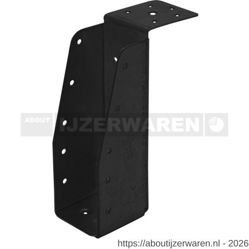 GB 093552 balkdrager lange lip GBS-LL 71x171 mm 1,5 mm epoxy coating zwart - W18002869 - afbeelding 1