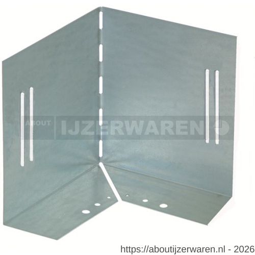 GB 103015 hoekstuk voor metalen randkist 150x300 mm sendzimir verzinkt - W18002286 - afbeelding 1