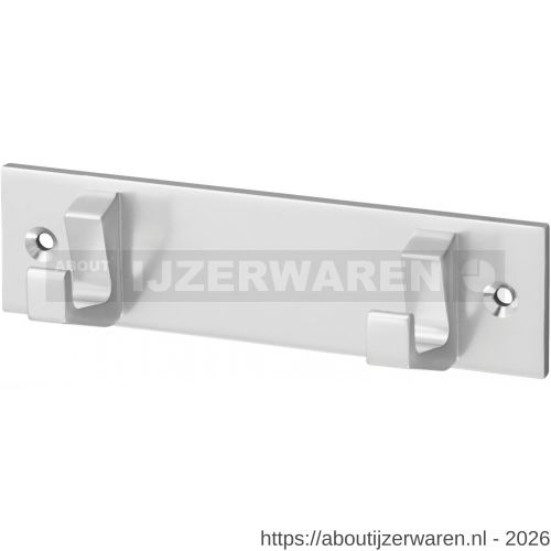 Hermeta 0652 handdoekrek 2 haaks mat naturel EAN sticker - W20100680 - afbeelding 1